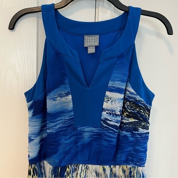 Rabbit Designs A-Line Flowy Maxi Dress Cruisewear Coastal Grandma Summer Blue 6 - Picture 2 of 9